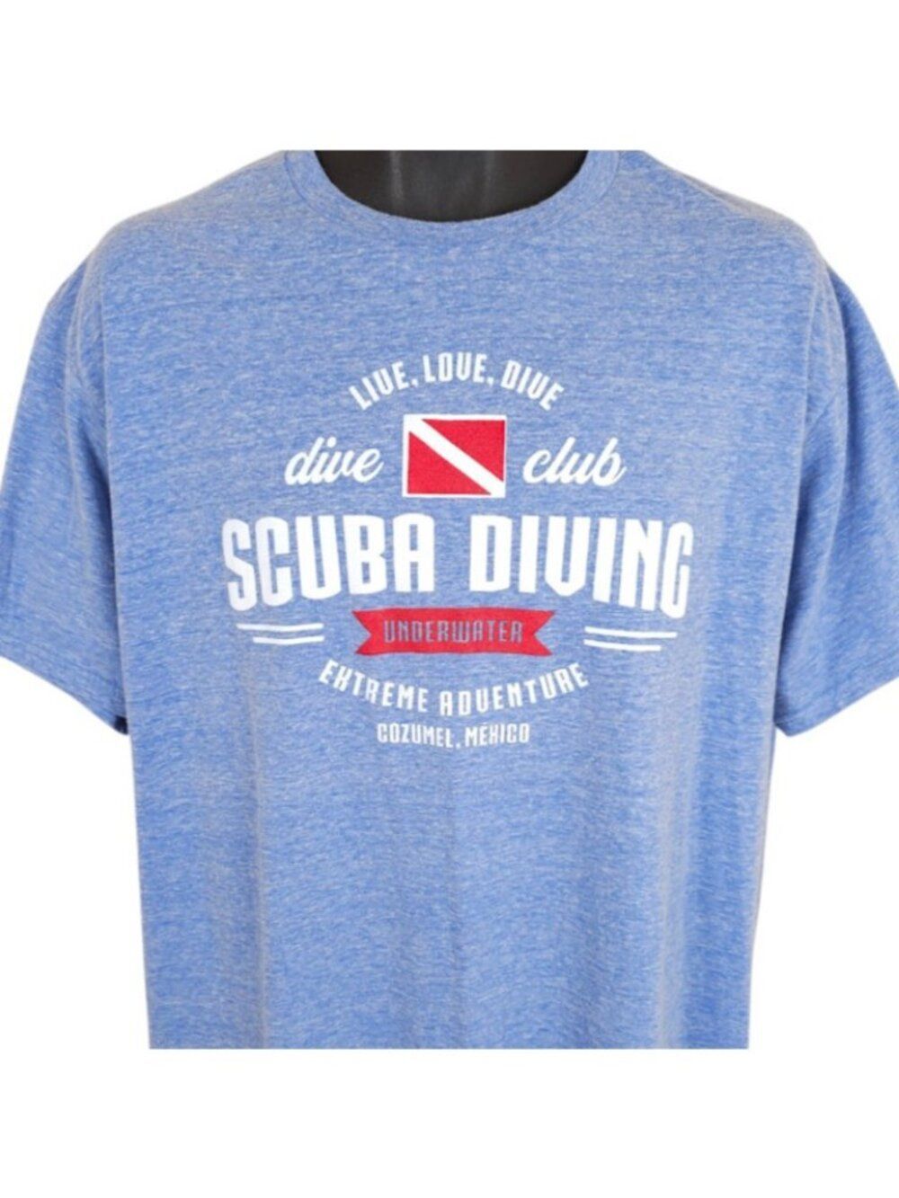 Scuba Diving T Shirt Mens Size XL Blue Cozumel Mexico Travel Destination Tee